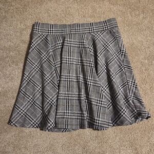 Francesca's Collections Black and White Plaid Mini Skirt